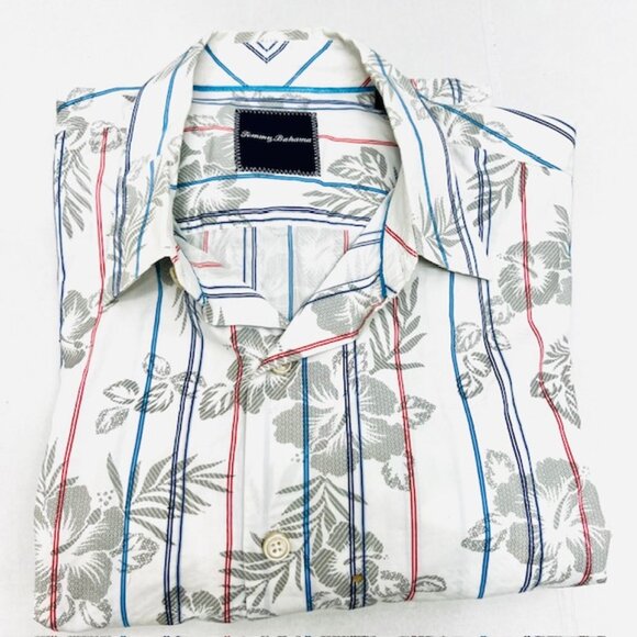 Tommy Bahama Other - Men Tommy Bahama Casual Shirt Long Sleeve Button Down white blue stripe (77)